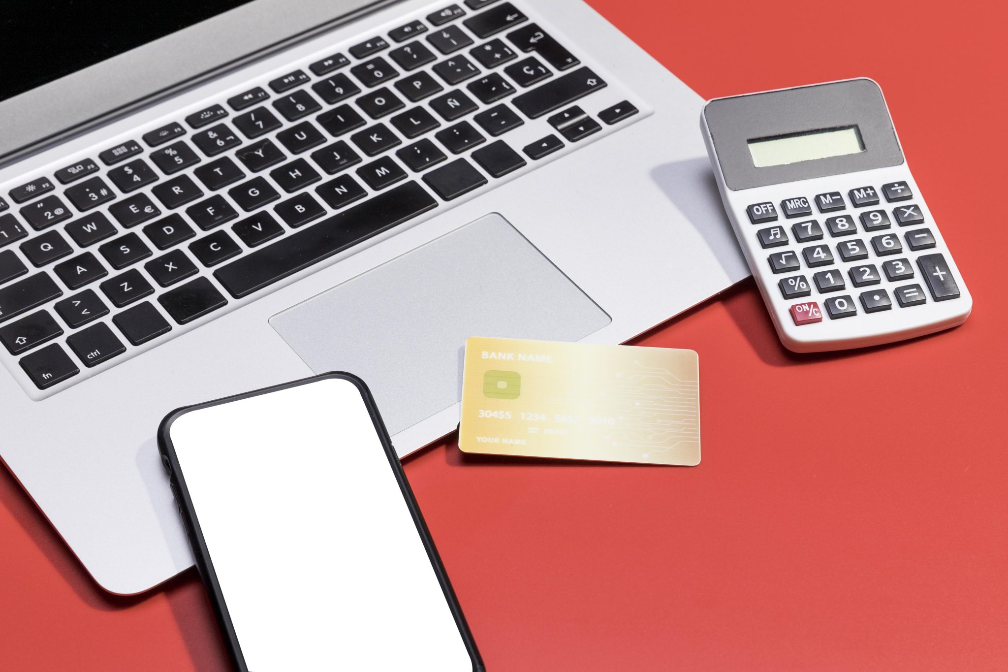 high angle online shopping with copy space scaled